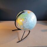 Globe terrestre Girard et Barrère des années 50-60 piètement string