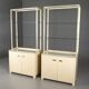 1970s Pierre Vandel Display Cabinet Shelving Cream and Brass