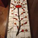 Ceramic and wood coffee table signed dan vallauris 1950/1960