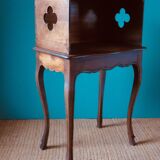 Hazelnut dressing table in the Louis XV style. Late 19th century France, rustic construction.