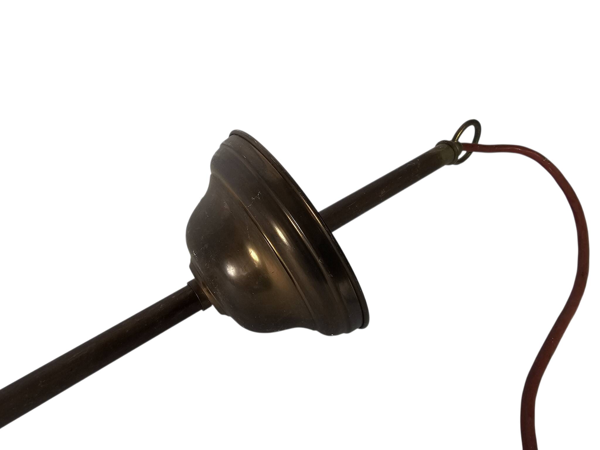 Vintage pendant lamp – billiard lamp – opaline glass – brass – 1960s