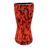 West German Scheurich vase 244/22 “Europ Linie” – red lava ceramic