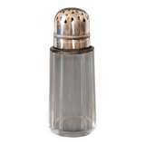 Antique Bohemian crystal and silver-plated metal sugar bowl, 15cm high