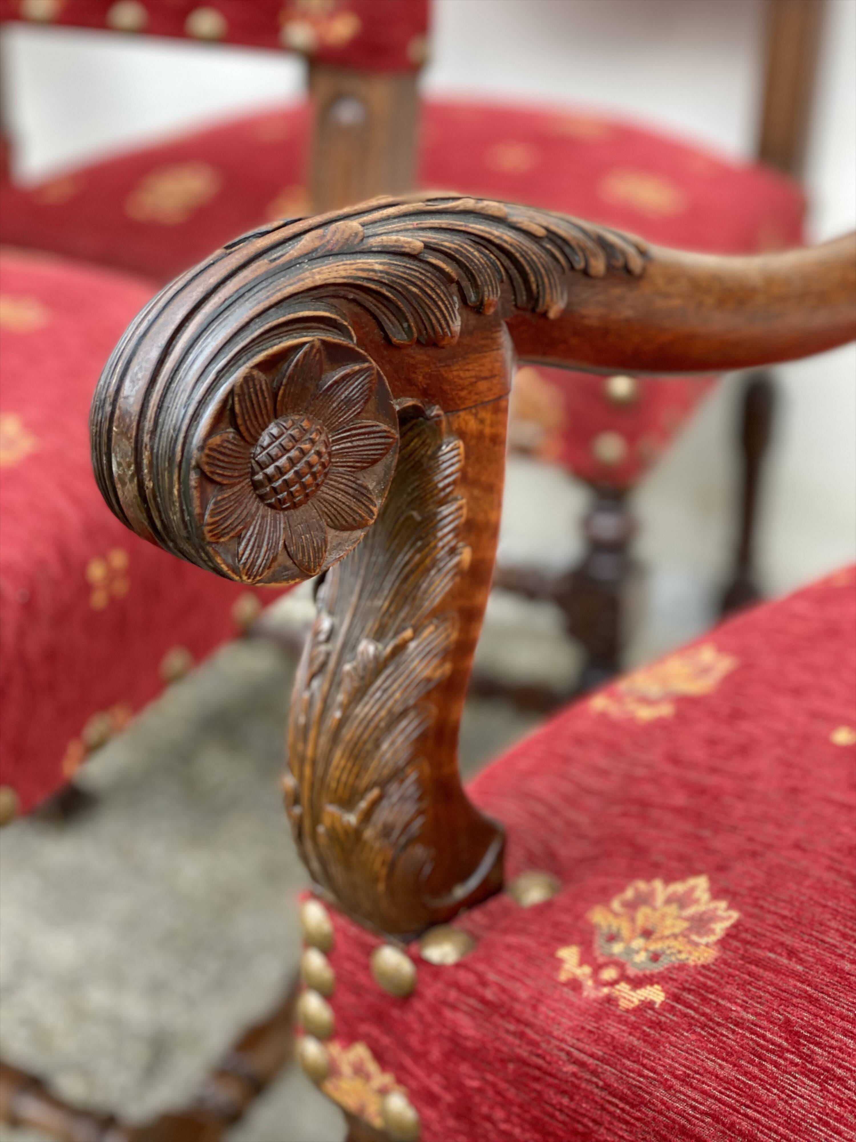 Living room (carved chairs and armchairs) in Louis XIII style