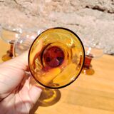 Suite of 6 cocktail glasses 70s