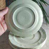 Green ceramic tea set