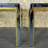 Tables basses en chrome & laiton