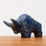 Ancient German sculpture Taurus in pottery by Otto Keramik.