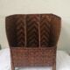 Put documents in two-tone braided bamboo 3 compartments vintage 1970
