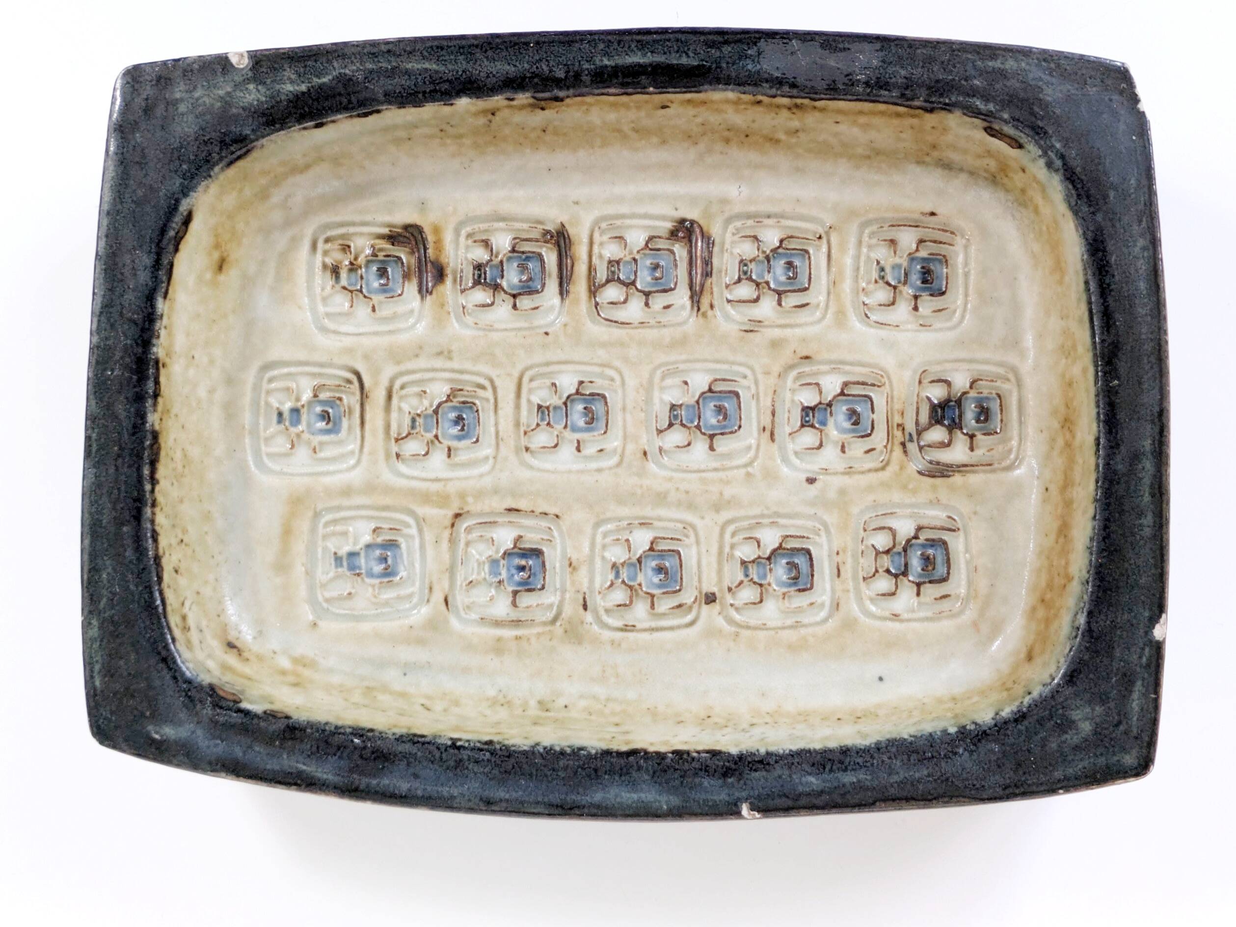 Brutalist Royal Copenhagen trinket tray by Jørgen Mogensen, 1960s