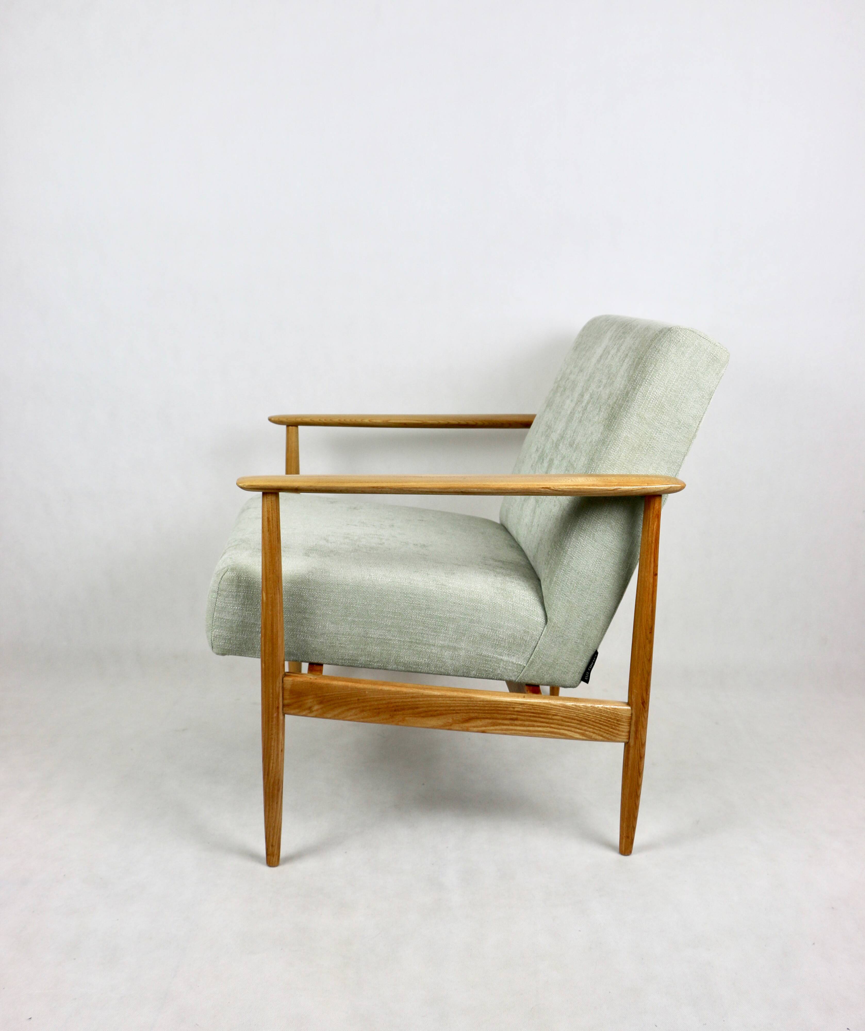 Vintage Danish Light Green Armchair, 1970s