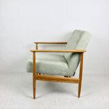 Fauteuil danois en tissu vert, années 1970