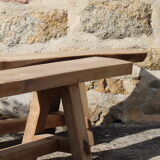 Pair of solid wood benches - brutalist