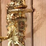 pair of gilt bronze wall lights signed by Etienne Giraud in Lyon