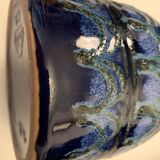 Strehla 1970 blue ceramic vase