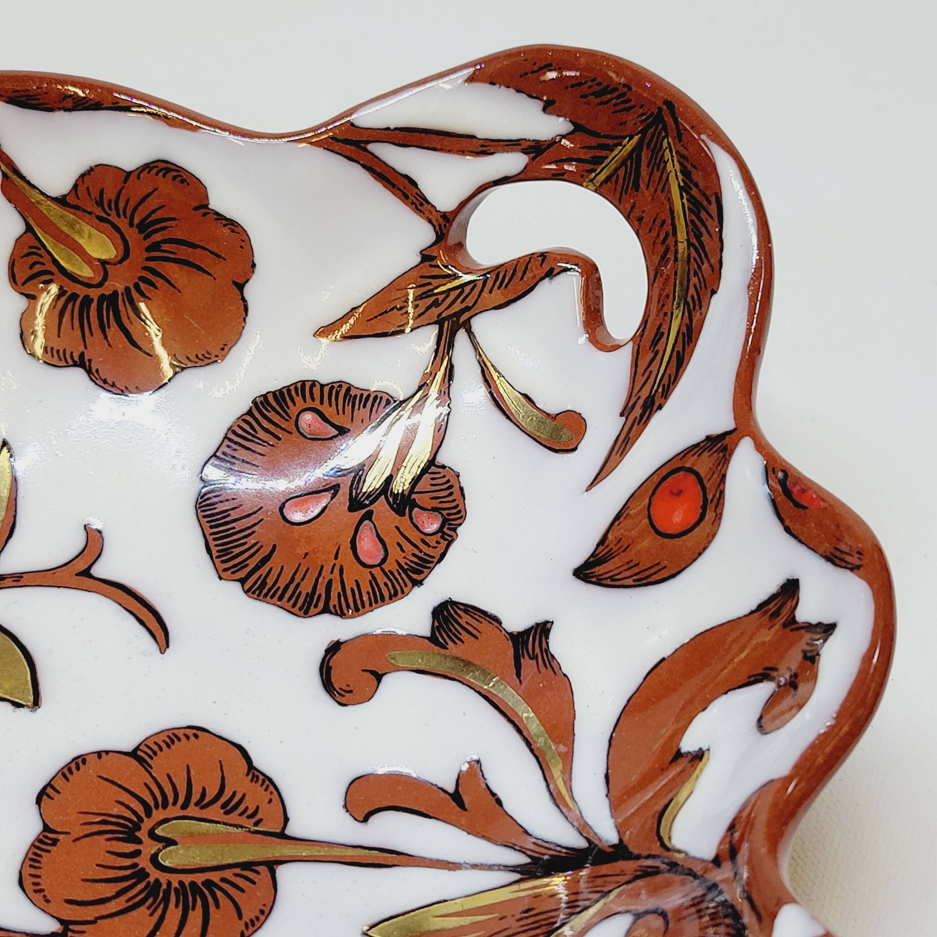 Longwy Cloisonné Enameled Basket Empty Pocket Cup Flowers Fe