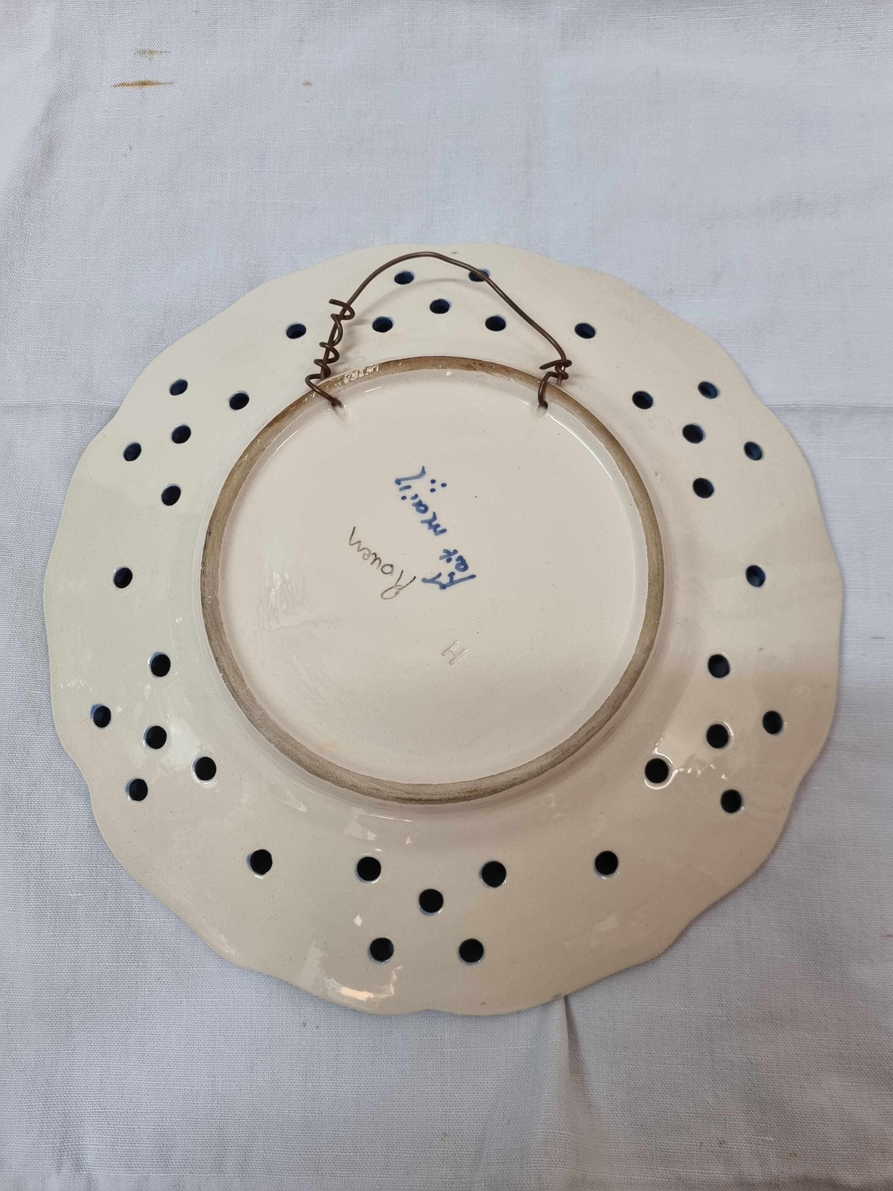 Ceramic plate of Rouen, 1950