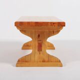 Small solid pine bench-coffee table from 1980’s, Sweden