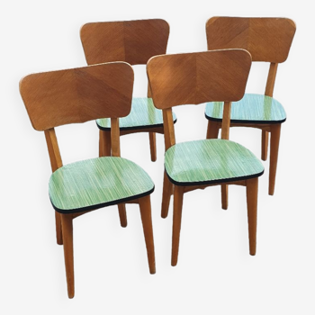 Set of 4 formica and wood chairs