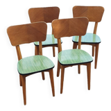 Set of 4 formica and wood chairs