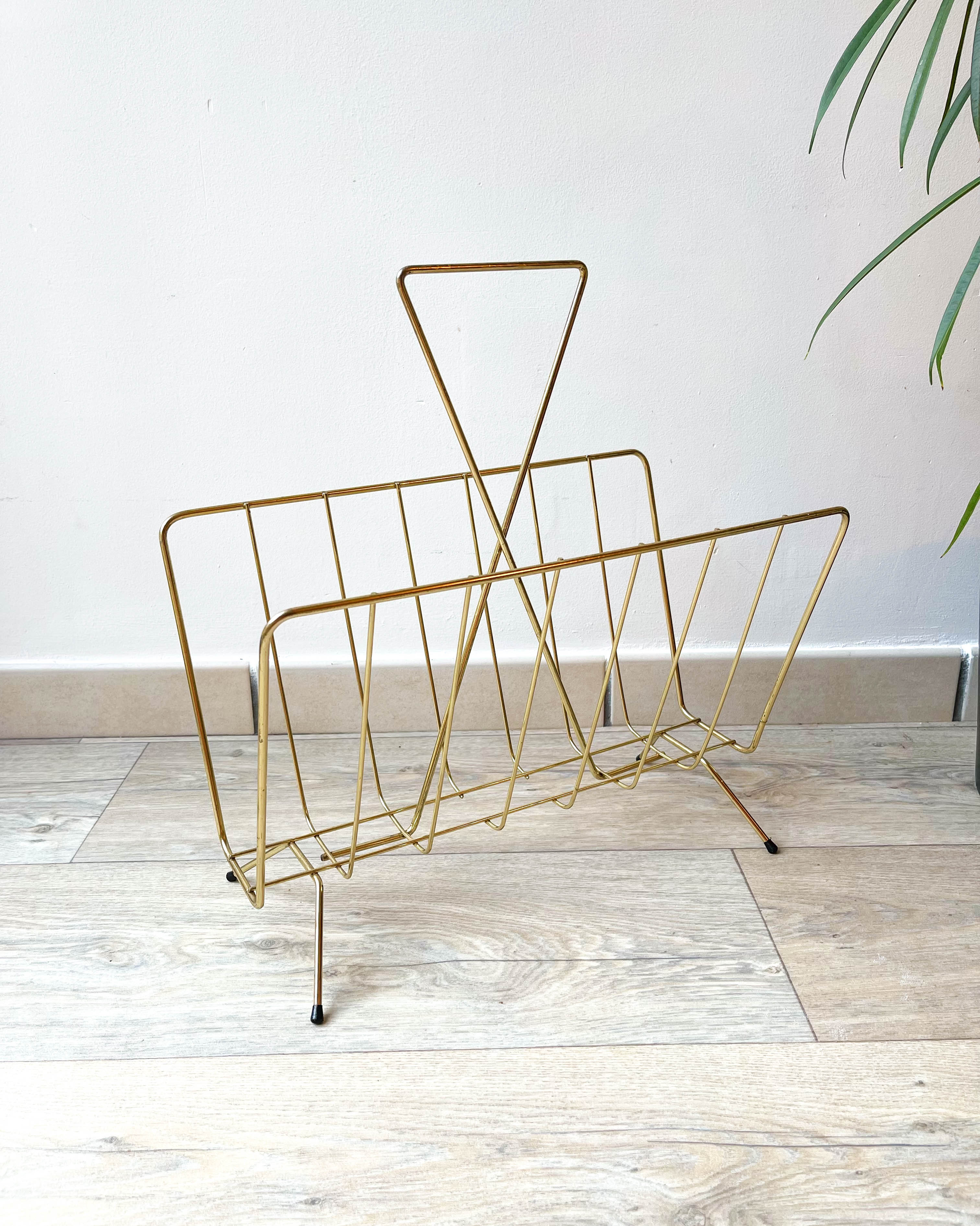 Vintage Art Deco magazine door in gilded brass