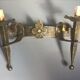 Applies two fires and fleur-de-lys in hammered wrought iron and patina in the old way in the medieval taste