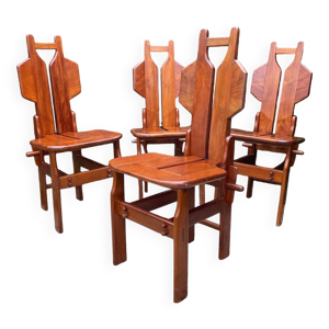 Suite de 4 chaises en - teck