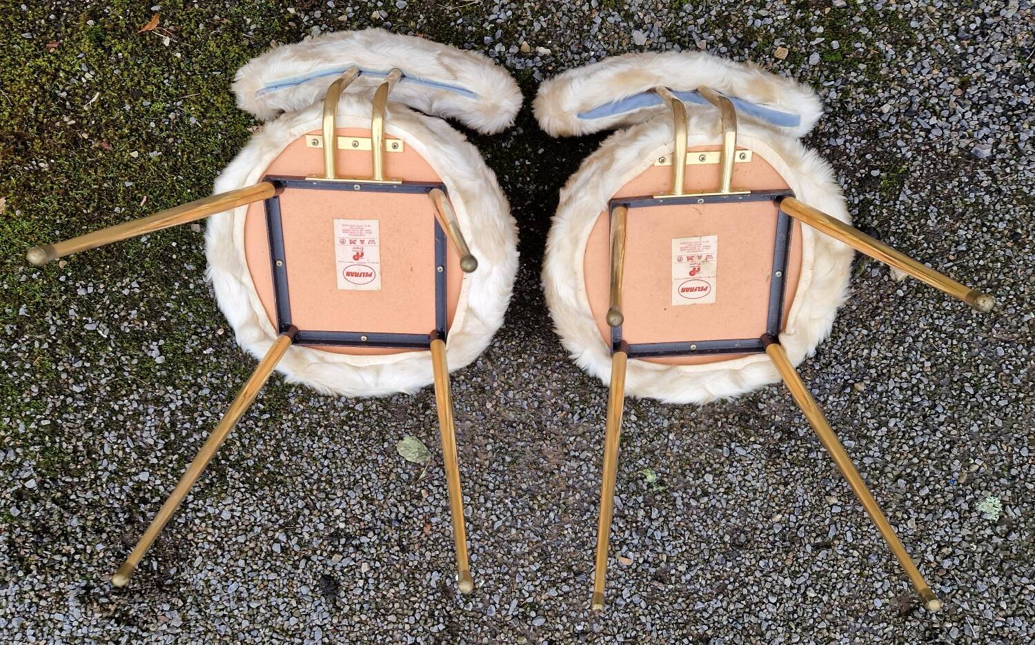 Pair of Pelfran 1970s furry chairs