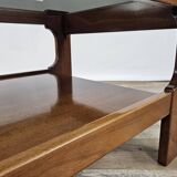 Teak coffee table with smoked glass top