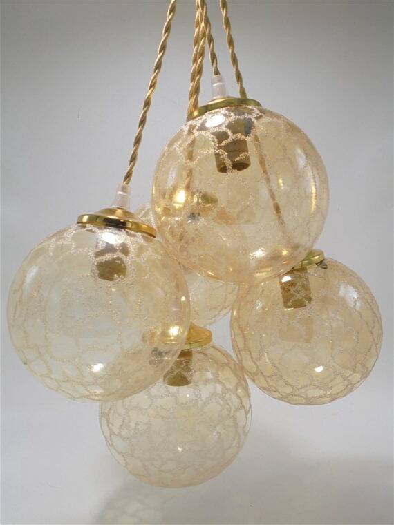 Gold glass pendant light