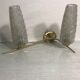 Double old glass wall light golden metal support vintage 70s