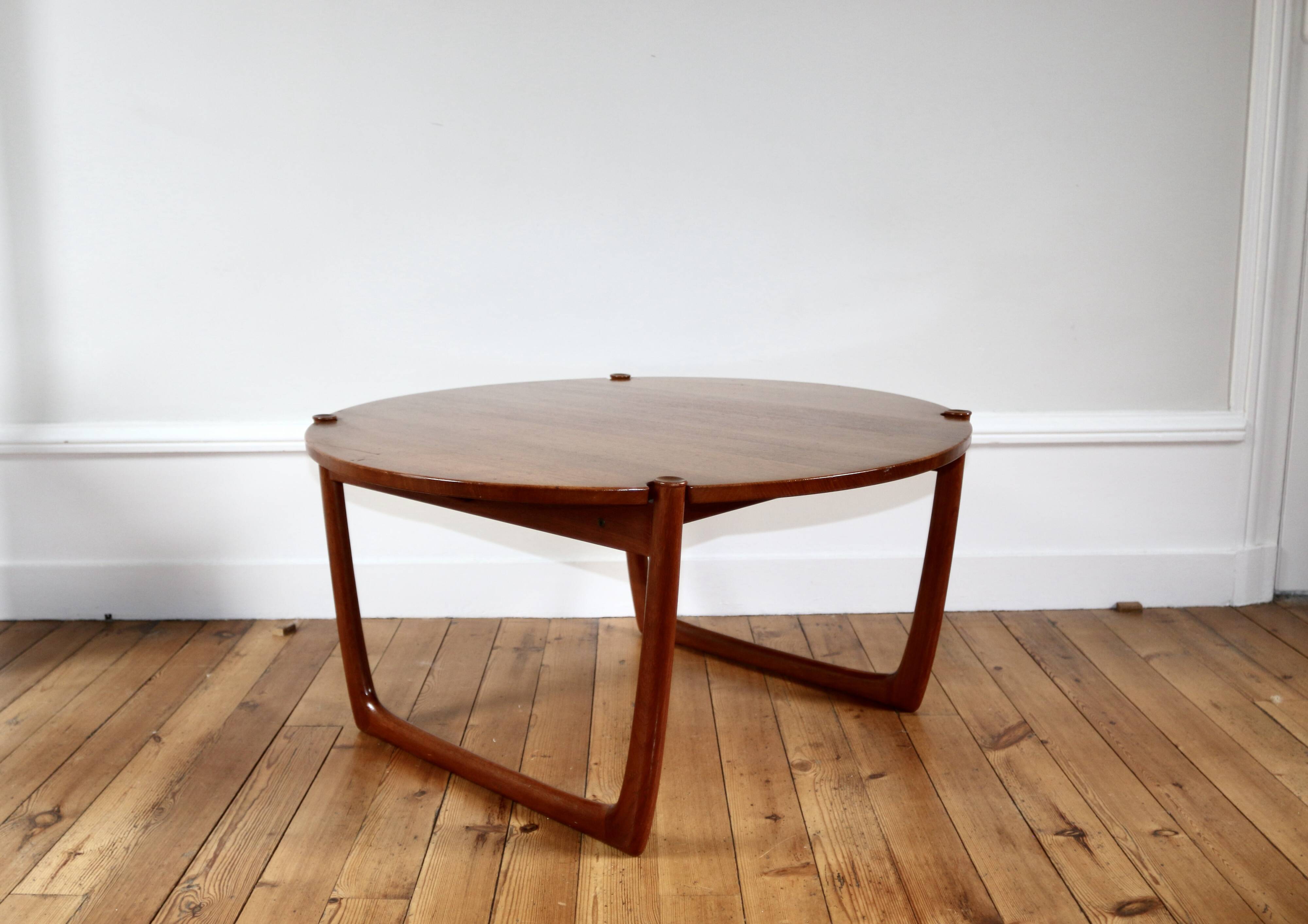 Scandinavian vintage teak coffee table Peter Hvidt and Orla Mølgaard, 1960s