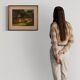 Italian landscape painting in Impressionist style from 20th century