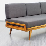 Daybed couch, 50s, walnut, redone