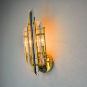 Venini wall lamp, triedri glass, murano, italy, 1970