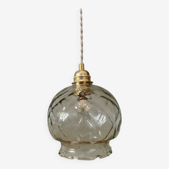 Vintage globe pendant light in transparent glass