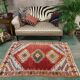 Tapis marocain vintage 157x109 cm tazenacht berber atlas, tribal, rouge, bleu