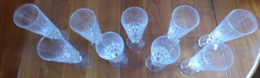 Set of 9 crystal flutes from Bayel cristallerie royale de Champagne