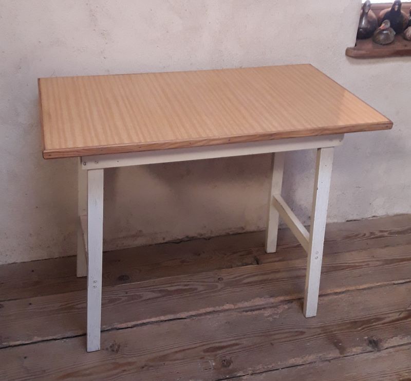 Side table 90,8x50,8cm vintage compass legs