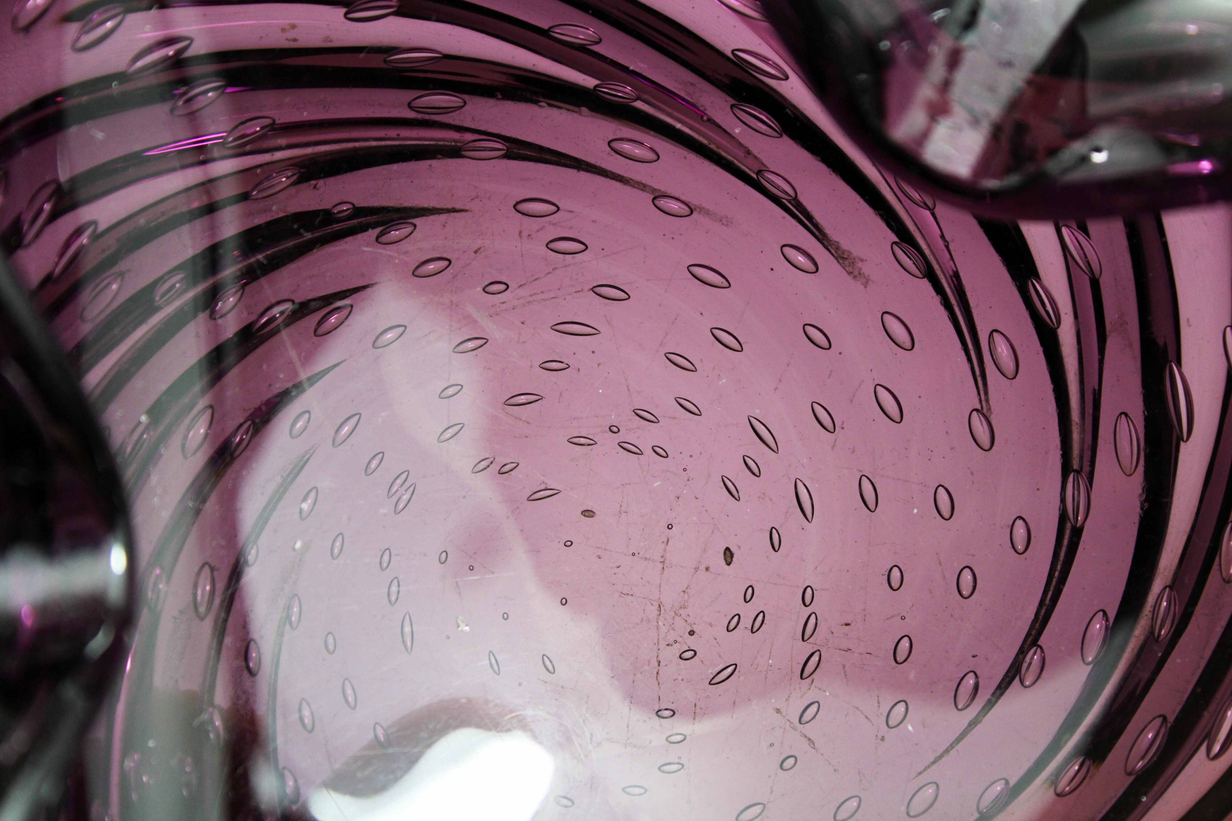 Purple murano glass ashtray