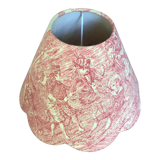 Lampshade in toile de Jouy. Red patterns on vanilla background