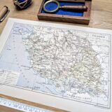 The Vendée, old map printed in 1889.