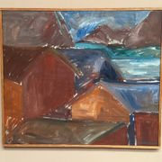 Swedish Oil on Canvas – “Bodar, Lofoten” by Vivianne Larsson – Vintage