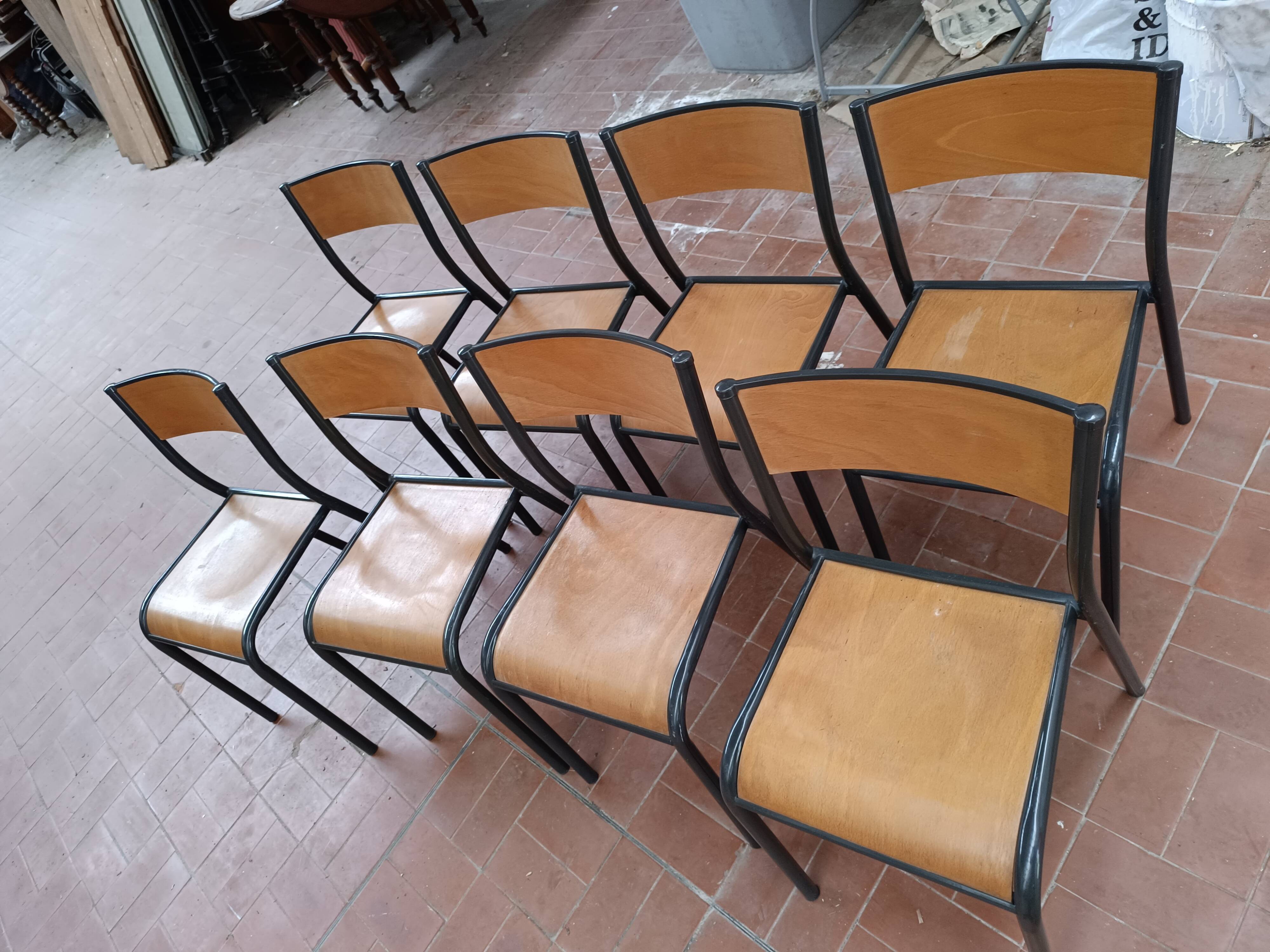 8 school chairs