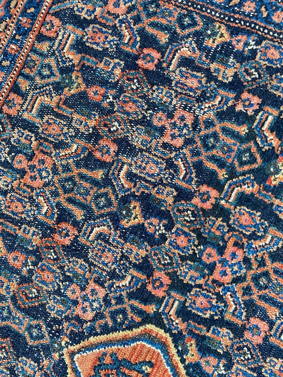 Senneh handmade ancient Persian Oriental carpet 102x139 cm