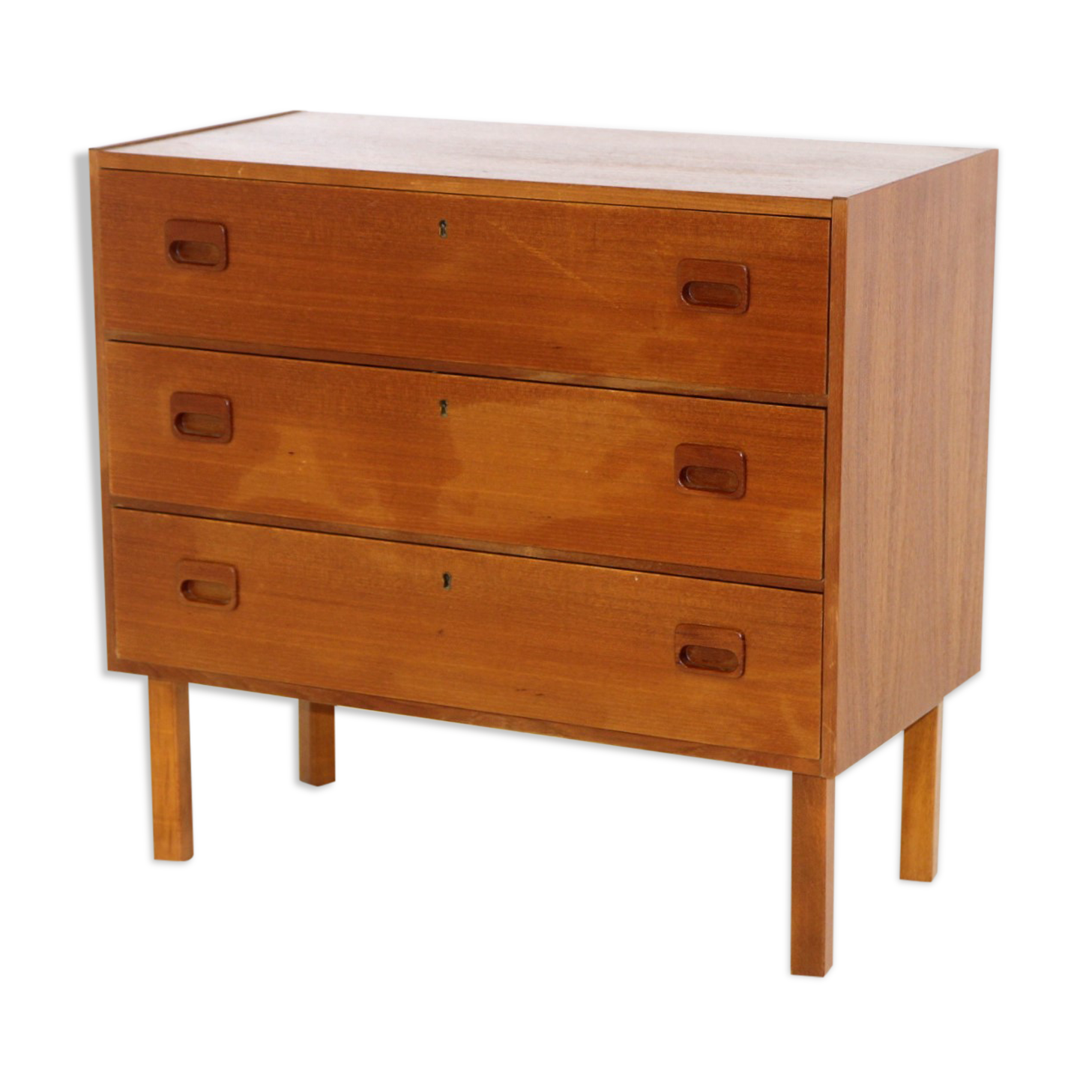 Teak chest of drawers, suede, 1960