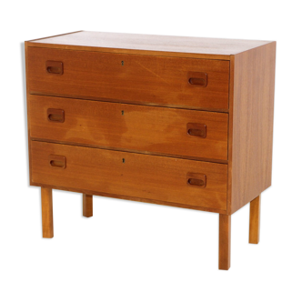 Teak chest of drawers, suede, 1960