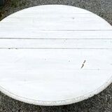 White lacquered oak table, richly carved central leg. Late 19th century