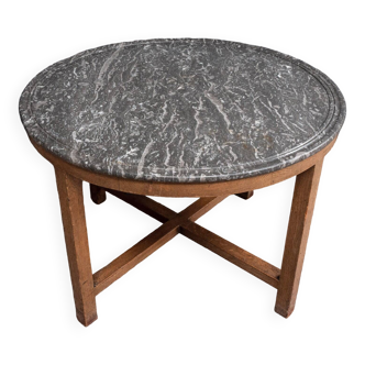 Table pedestal table nineteenth gray marble of Sainte-Anne base Art Deco