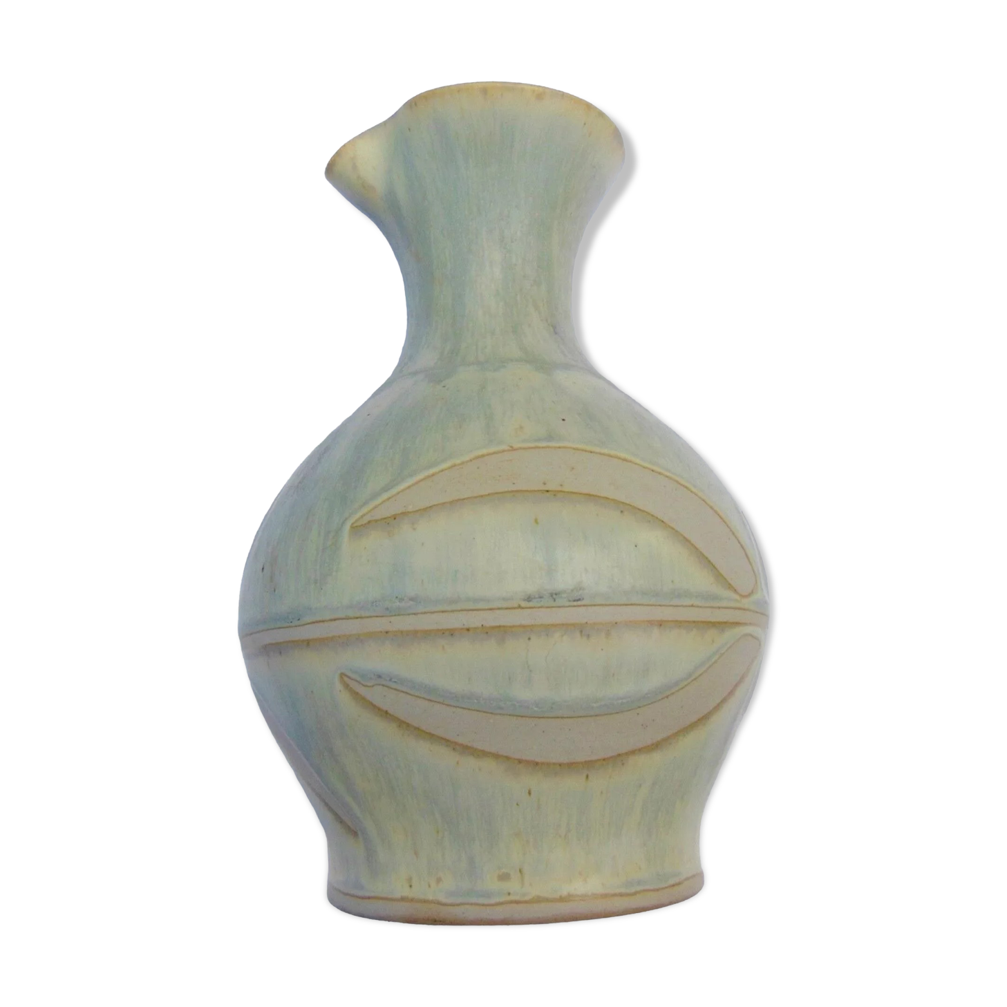 Pitcher or vase in glazed ceramics, signature to identify